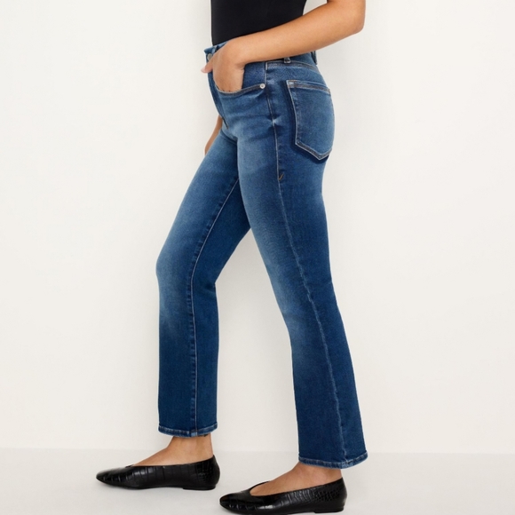 Good American | Good Petite Straight Indigo Blue Denim Stretch Jean Women 4 / 27 - Picture 2 of 9